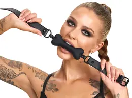 Bad Kitty Dog Bone Silicone Gag - Adjustable Strap, 12 cm