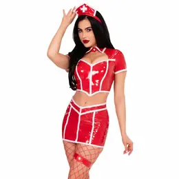 Leg Avenue Red Alert Nurse Costume Red - Stylish Medical-Inspired Set L