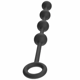 Extreme Heavy силиконови анални топчета с тежест, черни, средни, 34,5 см