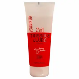 HOT Massage & Glide Gel 2in1 Strawberry 200ml - Dual Action, Fruity Aroma
