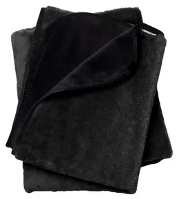 Liberator Faux Fur Fascinator Throw Black/Grey 183x137 cm Dual-Sided Blanket