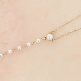 Otazu Pearl Anklet Cream - Elegant Adjustable Chain with Pearls One Size