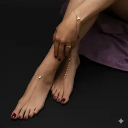 Otazu Love Anklet Crystal Heart Transparent - Adjustable Elegant Jewelry One Size