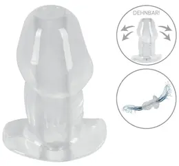 ANOS Tunnel Transparent Intimate Plug 10.2 cm TPE Hollow Design