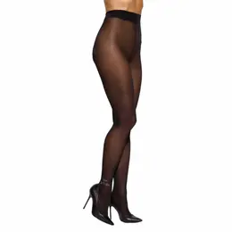 Obsessive Norless Era Black Tights with Decorative Lettering, Size Universal S/M