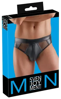 Svenjoyment Briefs XL Black Wetlook Mesh Zip Comfortable Fit