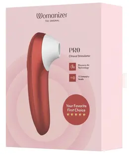 Womanizer Pro Red - Compact Air Technology Stimulator, 11 Levels, Waterproof