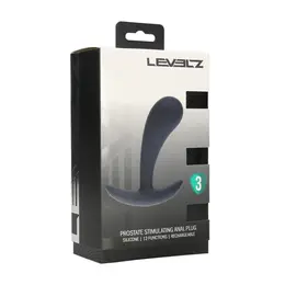 LEVELZ Vibrating Silicone Prostate Massager Medium Black Ergonomic