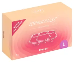 Womanizer Replacement Heads L Purple 3-Pack - Silicone, 23mm Inner Diameter