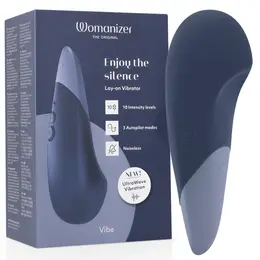 Womanizer Vibe Lay-On Silent UltraWave Vibrator Dark Blue 17.1 cm