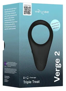 We-Vibe Verge 2 Flexible Silicone Intimate Ring with App Control, Black