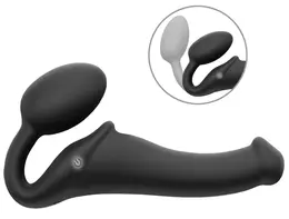 Strap-On-Me Vibrating Bendable Strap-On Black 3 Motors Silicone 15.2cm