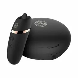 Rosy Gold Licking Stimulator Black with Premium Charging Case - Compact Design