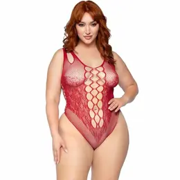 Leg Avenue 81641X Seamless Mesh Bodysuit Burgundy 1X/2X Plus Size