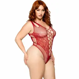 Leg Avenue 81641X Seamless Mesh Bodysuit Burgundy 1X/2X Plus Size
