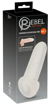 Rebel Thickening Intimate Sleeve L Transparent 16.5 cm Flexible TPE