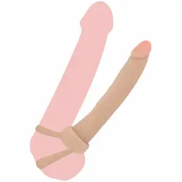 ToyJoy Get Real Double Trouble Silicone Dual-Ended Model 16cm Beige