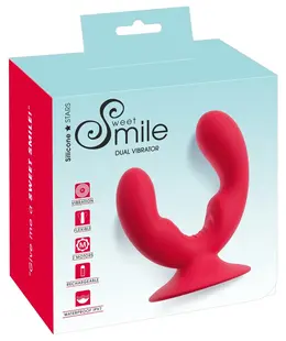 Sweet Smile Dual Vibrator Flexible Intimate System with Suction Cup Pink
