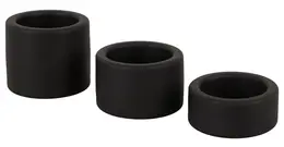 Erecto Liquid Silicone Ball Ring Set - 3 Sizes, Flexible, Black