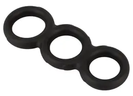 Erecto Triple Ring Liquid Silicone Anatomical Support System Black