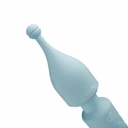 EasyToys Mini Wand Vibrator Blue - 18 Modes, USB Rechargeable, Silicone