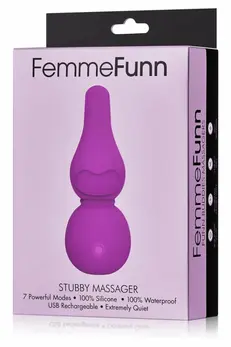 FemmeFunn Stubby Massager Purple - Compact 7-Mode Waterproof Model