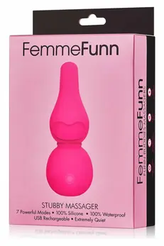 FemmeFunn Stubby Massager Pink - Compact 7-Mode Silicone Device