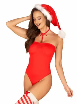 Obsessive Kissmas Body Red Adjustable Festive Lingerie S/M