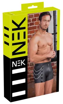 NEK Matte Look Men's Pants S with Chains & Cargo Pocket, Black