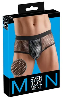 Svenjoyment Men's Sparkle Black Briefs 2XL with Gem Accents