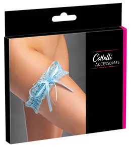 Cottelli Accessories Lace Garter Blue with Satin Bow 5.5cm