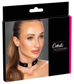 Cottelli ACCESSOIRES Black Heart Adjustable Choker 31-42 cm