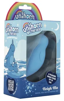 Unihorn Narwhal Dual-Ended Silicone Intimate Device, Blue, 14.3 cm