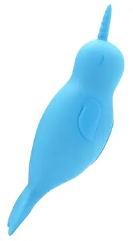 Unihorn Narwhal Dual-Ended Silicone Intimate Device, Blue, 14.3 cm