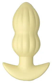 Cuties Vibrating Plug Yellow - Compact Silicone Model, 7 Modes, 8 cm