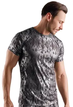 Svenjoyment Metallic Short Sleeve Shirt Black/Silver M Stretch Fit