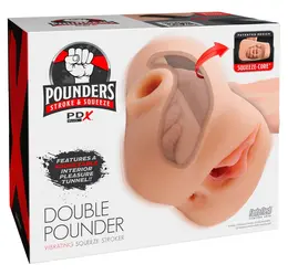 PDX Plus Double Pounder Vibrating Intimate System, Dual Tunnel, 20.5 cm