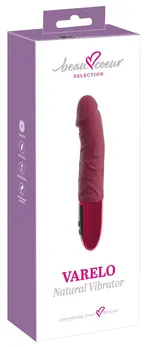 beau coeur VARELO Natural Vibrator Red 23cm 12 Modes Silicone LED USB