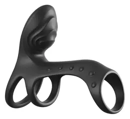 Fantasy C-Ringz Ultimate Couples Cage Pro Black Silicone Duo Vibration