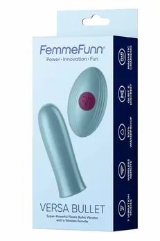 FemmeFunn Versa Bullet Light Blue Wireless Remote, Waterproof, 7 Modes