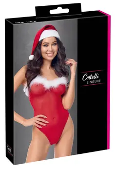 Cottelli Lingerie X-Mas Set Red Body & Hat L/XL - Festive Design