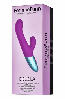 FemmeFunn Delola Purple Dual Density Ribbed Vibrator 23.6cm
