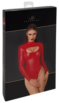 Noir Handmade Body Red L High-Neck Powerwetlook, Thong Style