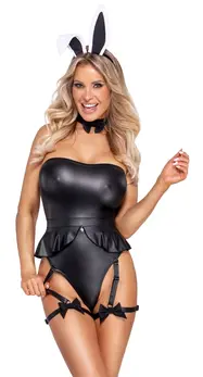 Cottelli Costumes Bunny Body L Black Costume Set with Accessories