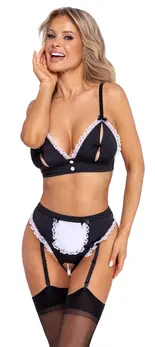 Cottelli COSTUMES Maid Set L - Adjustable Bustier & Suspender Briefs