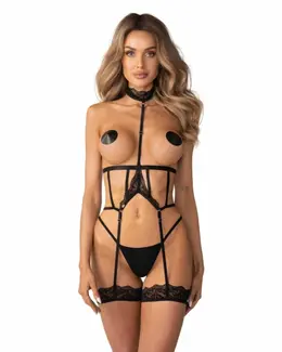 Obsessive Harness Black Adjustable Body Accessory S/M