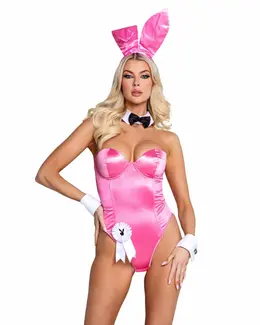 Playboy Classic Bunny Costume Set Pink - Iconic Glamour Edition L