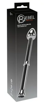 Rebel Metal Milking Stick - Rechargeable Prostate System, Silver, 26.5cm