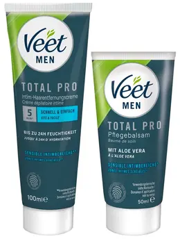 Veet Men TOTAL PRO Intimate Hair Removal Set Aloe Vera 2 pcs