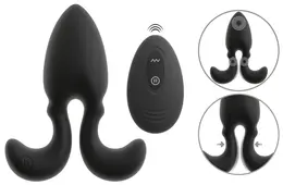 ANOS RC Vibrating Plug Flexible Arms 10 Modes Silicone Black 10.2cm